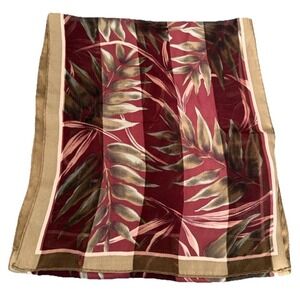 Jacqueline Ferrar 100% Silk Scarf Leaves Rectangular Printed‎ In Korea